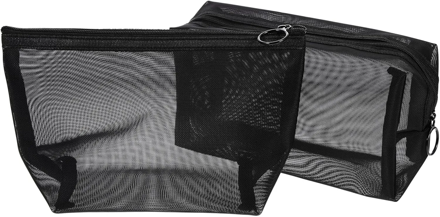 2Pcs Large Capacity Zipper Toiletries Storage Bag Multi Functional Travel Organizer for Men Lightweight Mesh Cosmetic Pouch for Easy Maintenance and Use