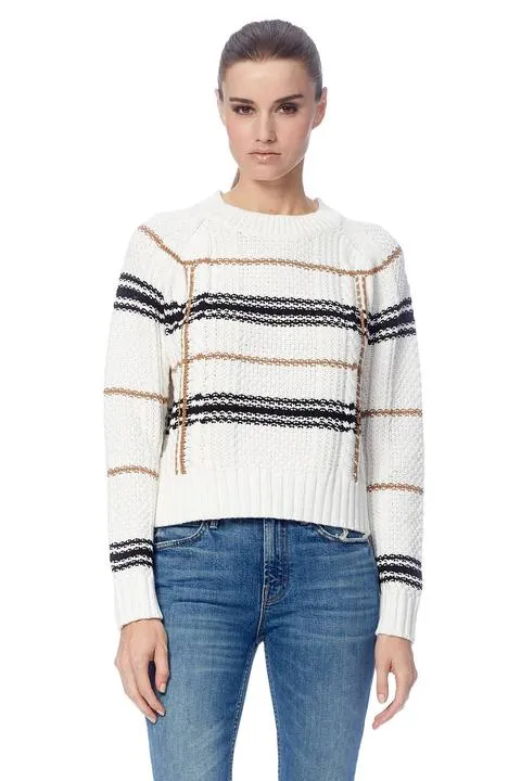 360 Sweater - Ella White/Camel/Black