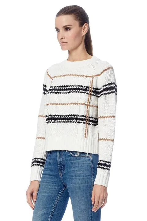 360 Sweater - Ella White/Camel/Black