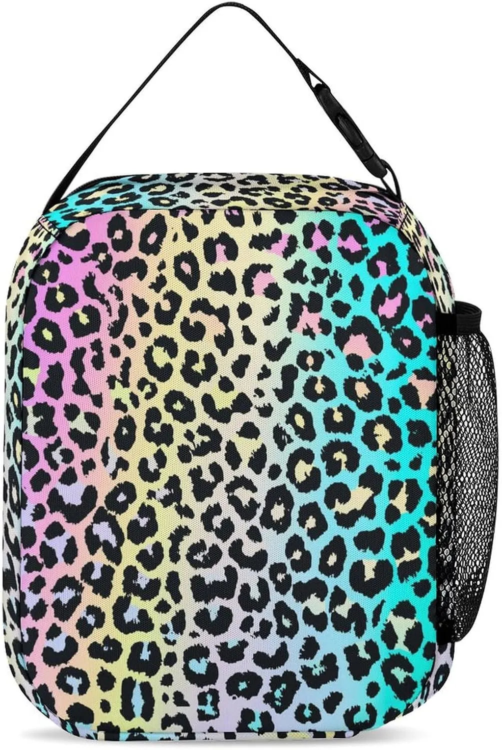 3pcs Colorful Leopard Print Backpack Set, Multi-functional Laptop Bag 17in Water Resistant Travel Daypack, Large Capacity Double Shoulder Backpack With Lunch Bag (Colorful Leopard Print