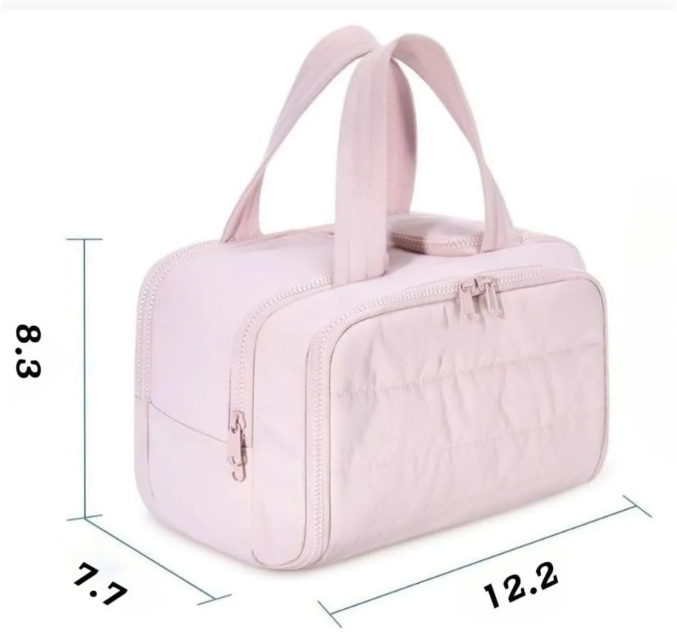 4-In-1 Puffy Multi-Functional Toiletry Bag For Women, Portable Hanging Wide-Open Travel Bag, Large Capacity Toiletry Organizer, Ladies Overnight Travel Bag With Handle (black)