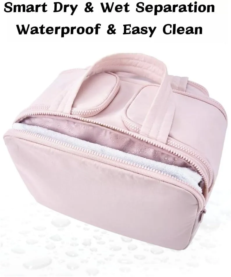 4-In-1 Puffy Multi-Functional Toiletry Bag For Women, Portable Hanging Wide-Open Travel Bag, Large Capacity Toiletry Organizer, Ladies Overnight Travel Bag With Handle (black)