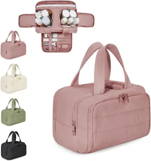 4-In-1 Puffy Multi-Functional Toiletry BagLightweight Hanging Travel Toiletry Bag, Large Capacity Wide-Open Travel Cosmetic Bag With 4 Compartments And Handle (Color-1)