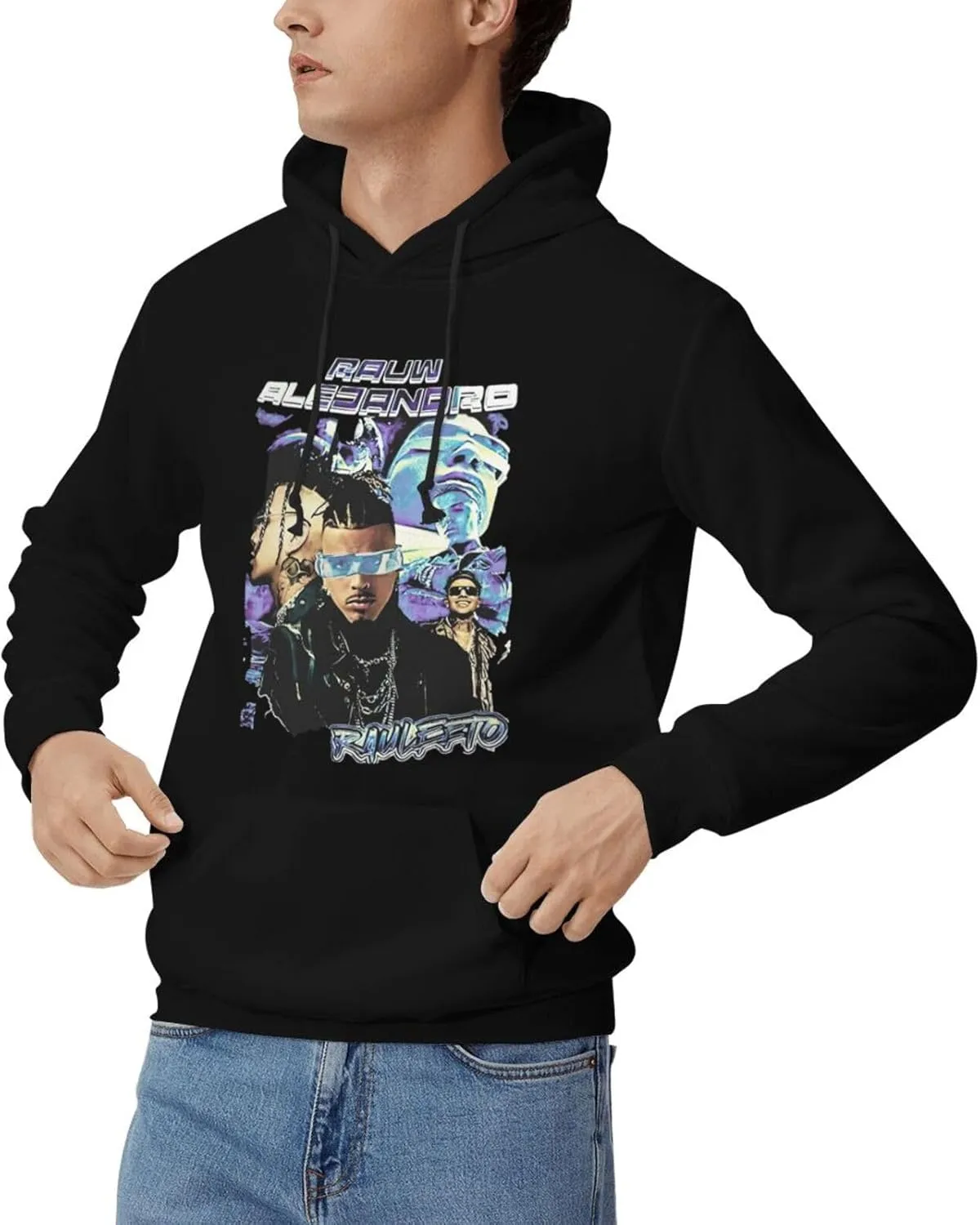 Adult Unisex Hooded Crew Neck Pullover Sweatshirt Top Classic Long Sleeve Hoodie Street Heavyweight Sweaterblack