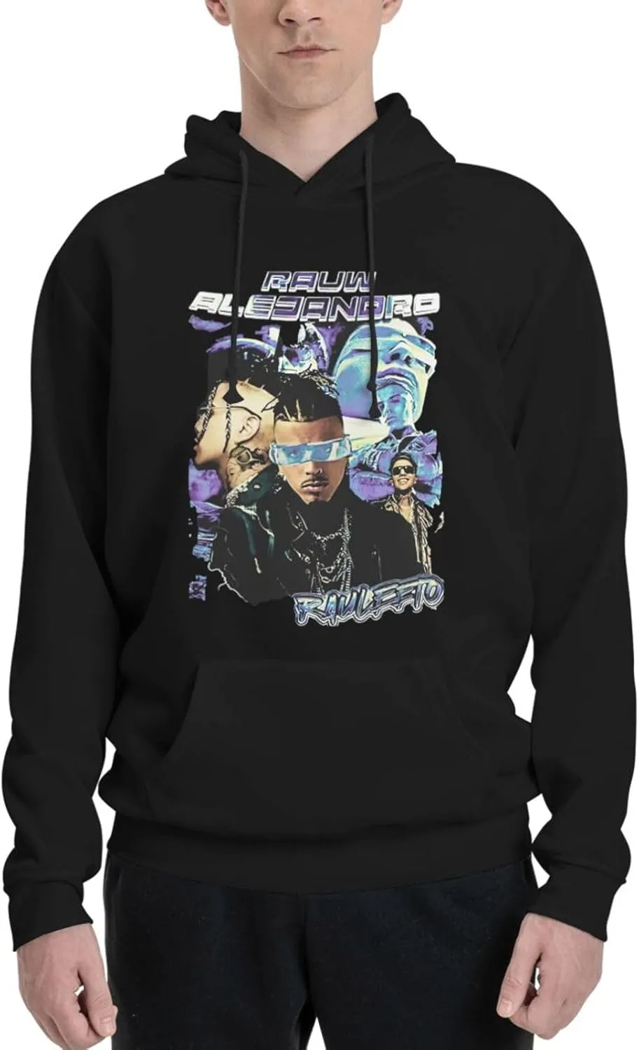 Adult Unisex Hooded Crew Neck Pullover Sweatshirt Top Classic Long Sleeve Hoodie Street Heavyweight Sweaterblack