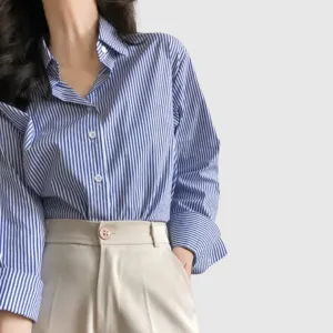 Blouse Long Sleeve Stripes Shirt | Casual Ladies Shirt