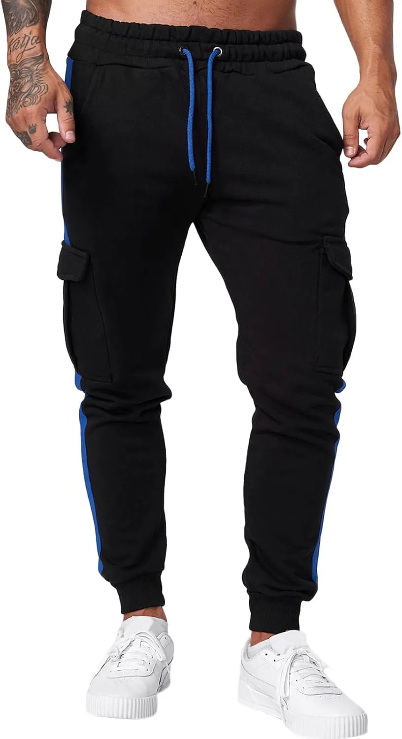Cargo Sweatpants for Men Mens Lounge Pants Sports Sweatpants Men's Heavyweight Fleece Cargo Sweatpants Elastic Waist