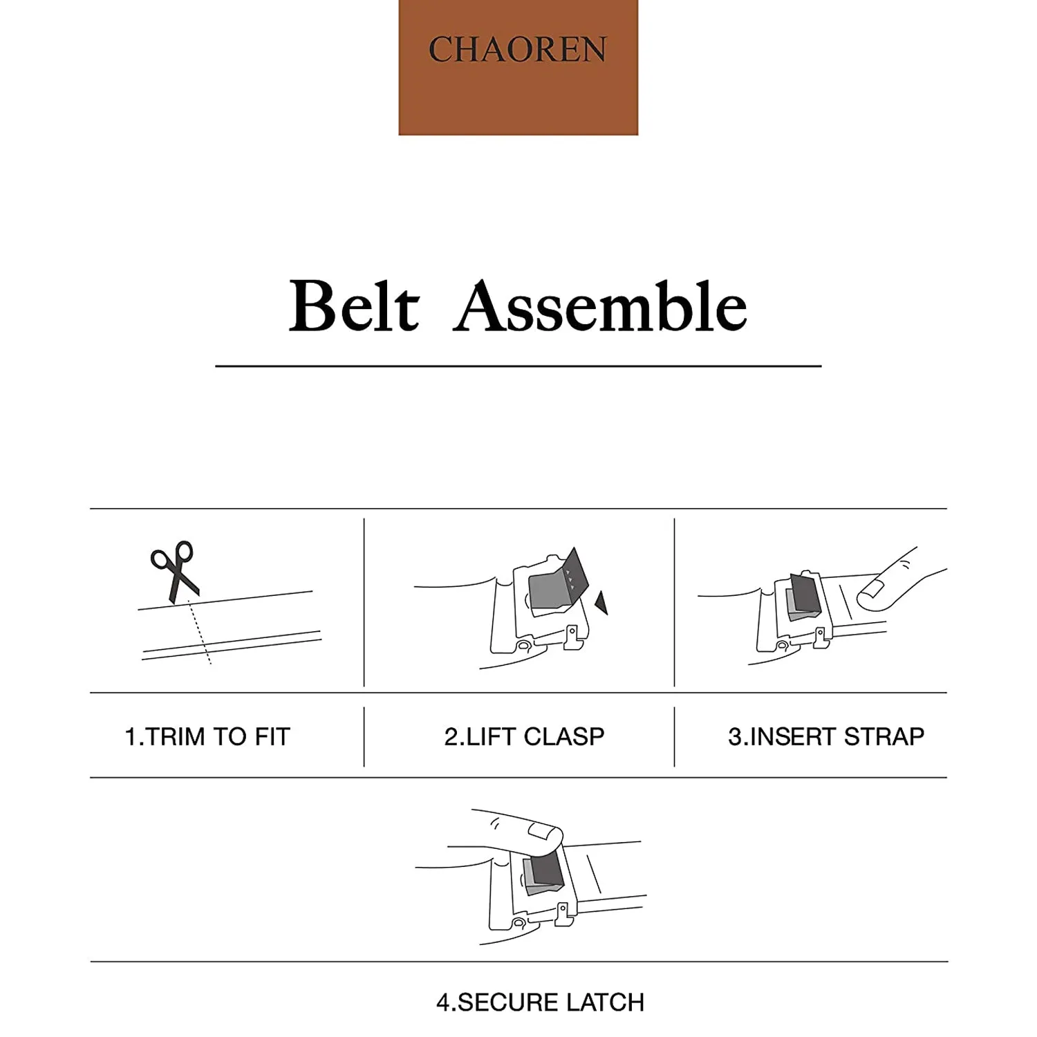 Chaoren Leather Ratchet Dress  Belt | with Automatic Slide | Basic Buckle Silver W Light Brown