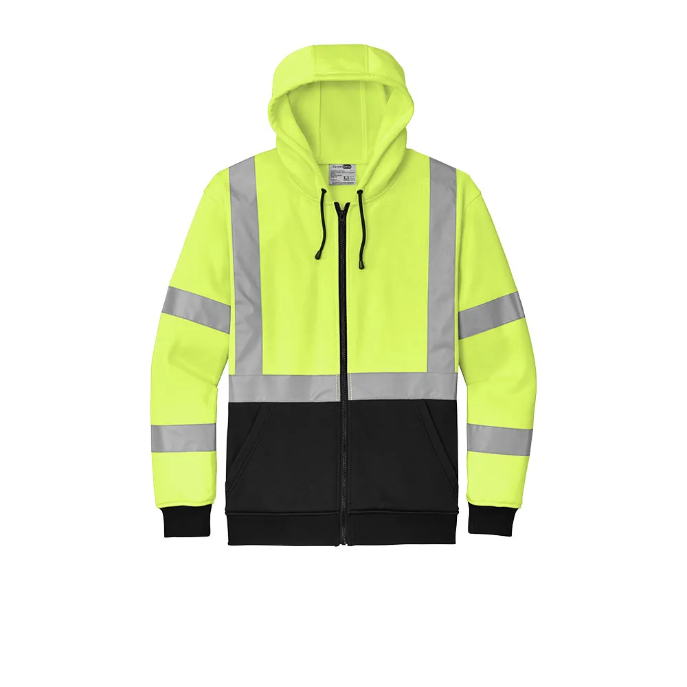 CornerStone® ANSI 107 Class 3 Heavy-Duty Fleece Full-Zip Hoodie- Safety Yellow