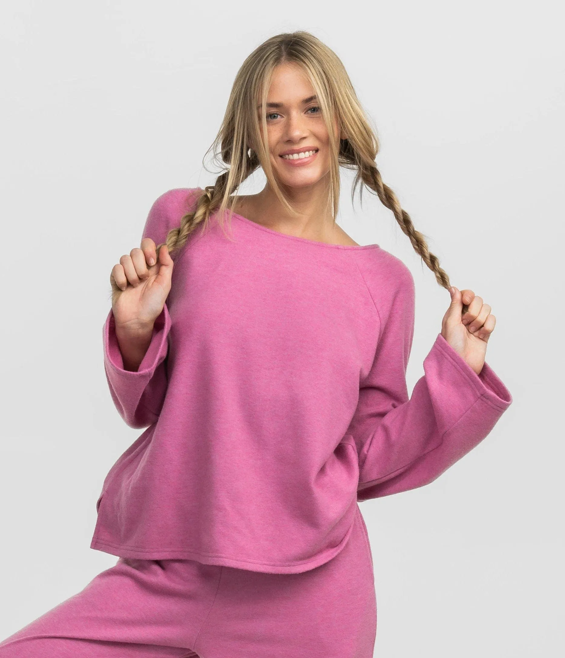 Cozy Cloud Boatneck Top - Moonlite Mauve