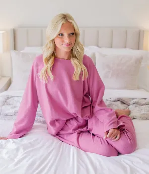 Cozy Cloud Boatneck Top - Moonlite Mauve