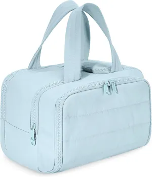 Cureaway Travel Cosmetic Bag, Large Capacity Wide-Open Travel Cosmetic Bag, 4-In-1 Puffy Multi-Functional Toiletry Bags, Waterproof Open Flat Toiletry, Dry And Wet Separation (blue)