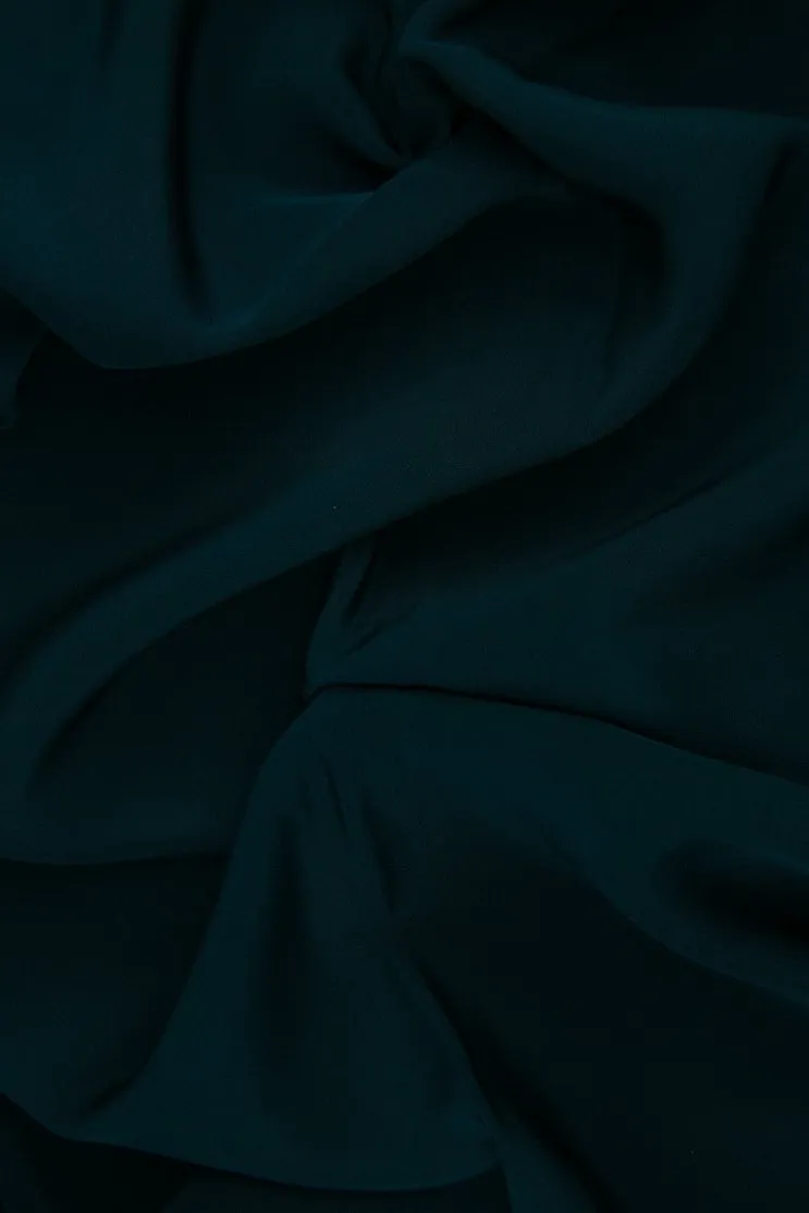 Dark Teal Silk 4-Ply Crepe Fabric