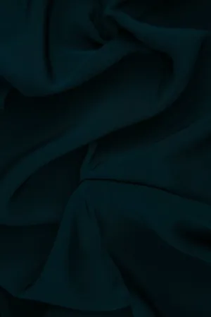Dark Teal Silk 4-Ply Crepe Fabric