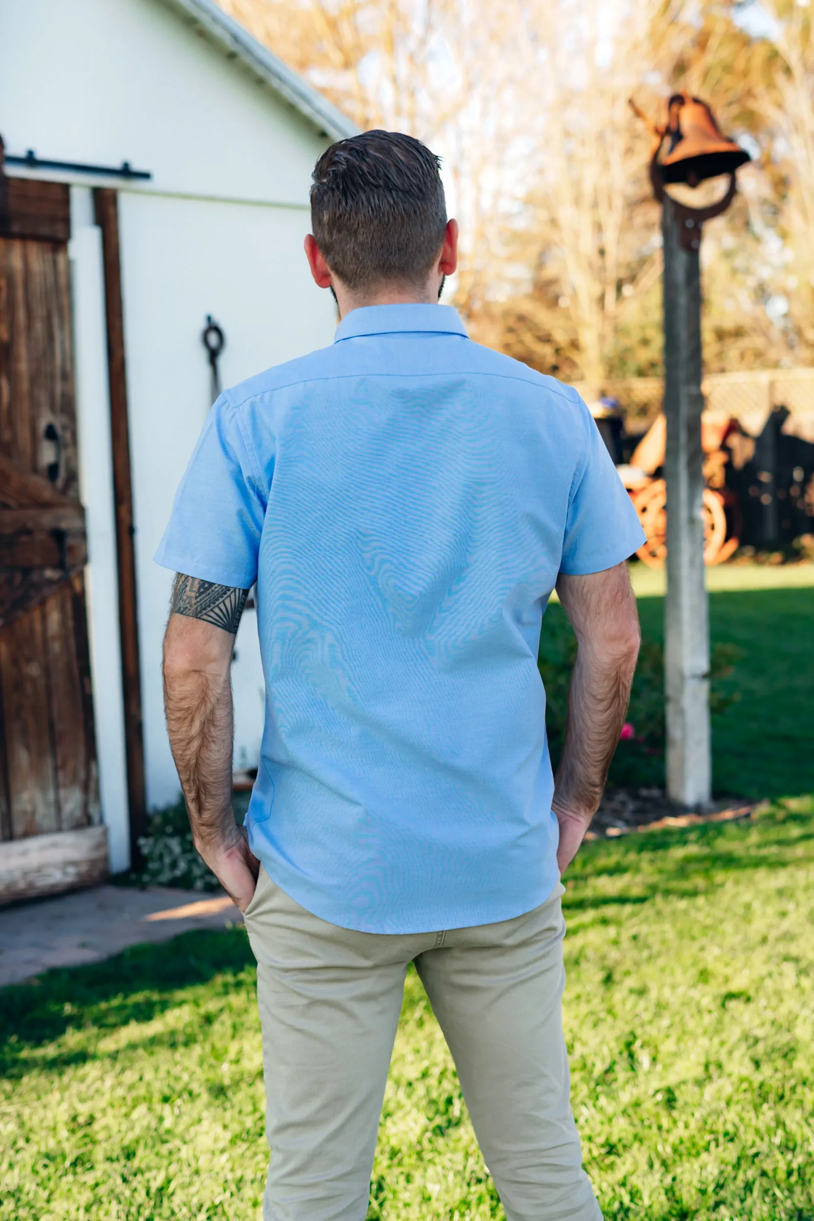 Derek Baby Blue Short Sleeve- LAST ONE! SIZE MEDIUM