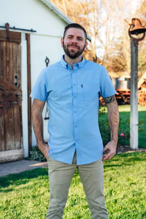 Derek Baby Blue Short Sleeve- LAST ONE! SIZE MEDIUM