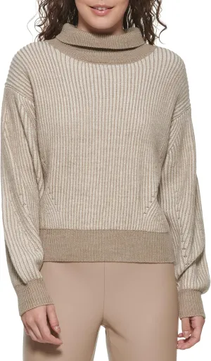 DKNY Women's Bubble Sleeve Warm Cozy Sportswear Sweater