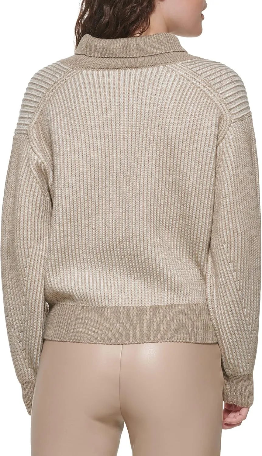 DKNY Women's Bubble Sleeve Warm Cozy Sportswear Sweater