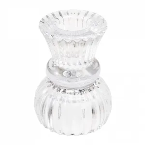 Double Ended Clear Glass Candle Holder