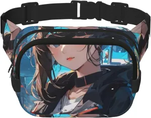 Double Layer Waist Bag for Men & Women,Adjustable Waterproof Running Belt,Multi-Functional Fanny Pack with cool wallpapers Print for Travel,Hiking,Fitness