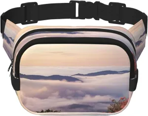 Double Layer Waist Bag for Men & Women,Adjustable Waterproof Running Belt,Multi-Functional Fanny Pack with Dreamy Escapes Print for Travel,Hiking,Fitness