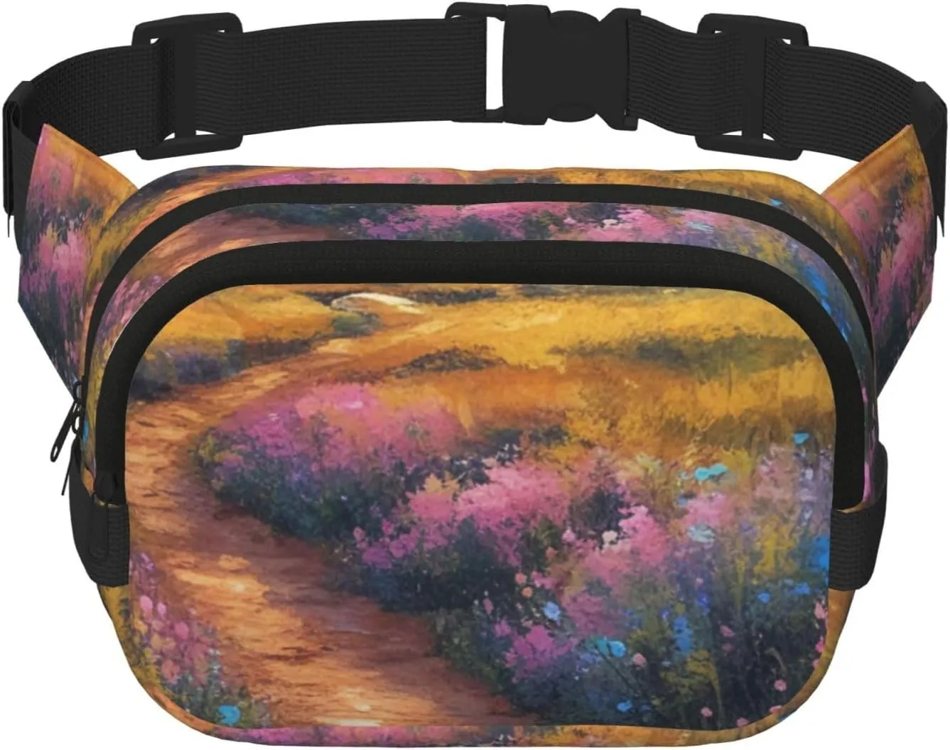Double Layer Waist Bag for Men & Women,Adjustable Waterproof Running Belt,Multi-Functional Fanny Pack with Galaxy energy Print for Travel,Hiking,Fitness