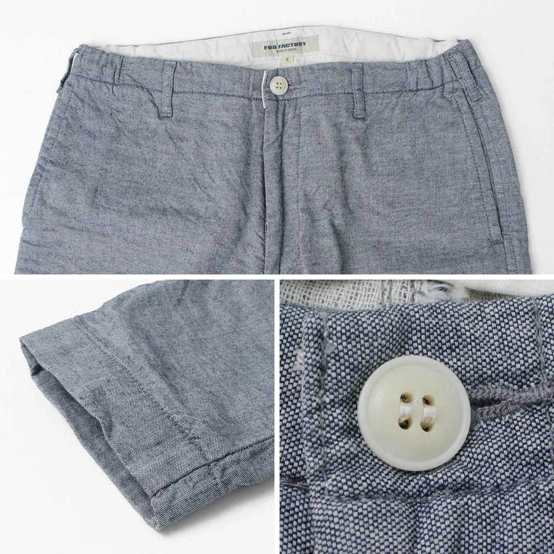 FOB FACTORY / F0513 Cotton Linen Double Wave Chambray Pants