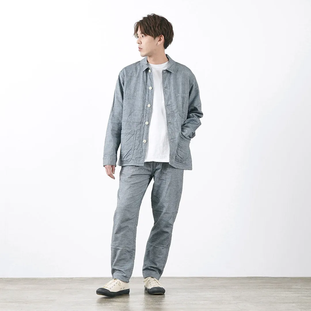 FOB FACTORY / F0513 Cotton Linen Double Wave Chambray Pants