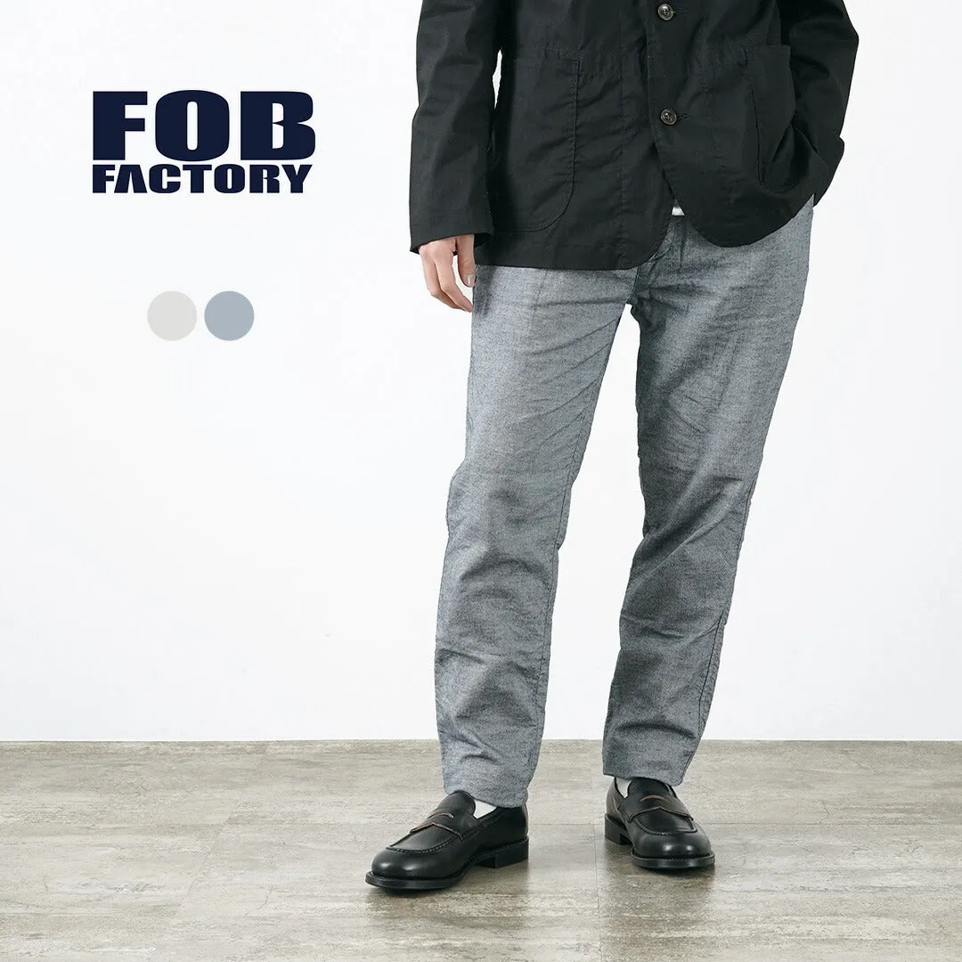 FOB FACTORY / F0513 Cotton Linen Double Wave Chambray Pants