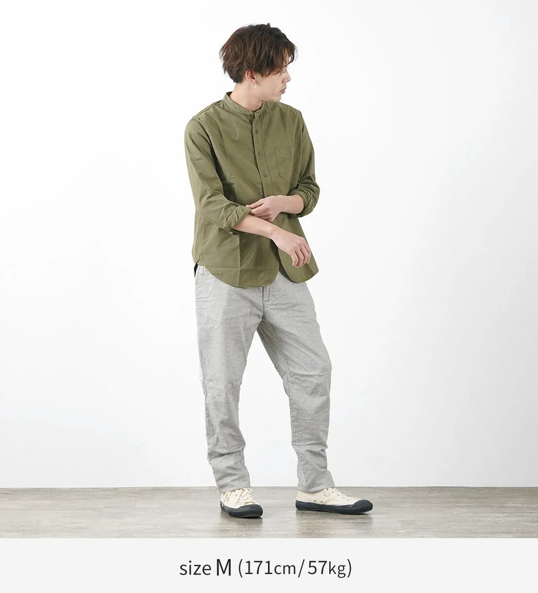 FOB FACTORY / F0513 Cotton Linen Double Wave Chambray Pants