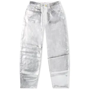 Ganni Foil Denim Stary Jeans, Bright White