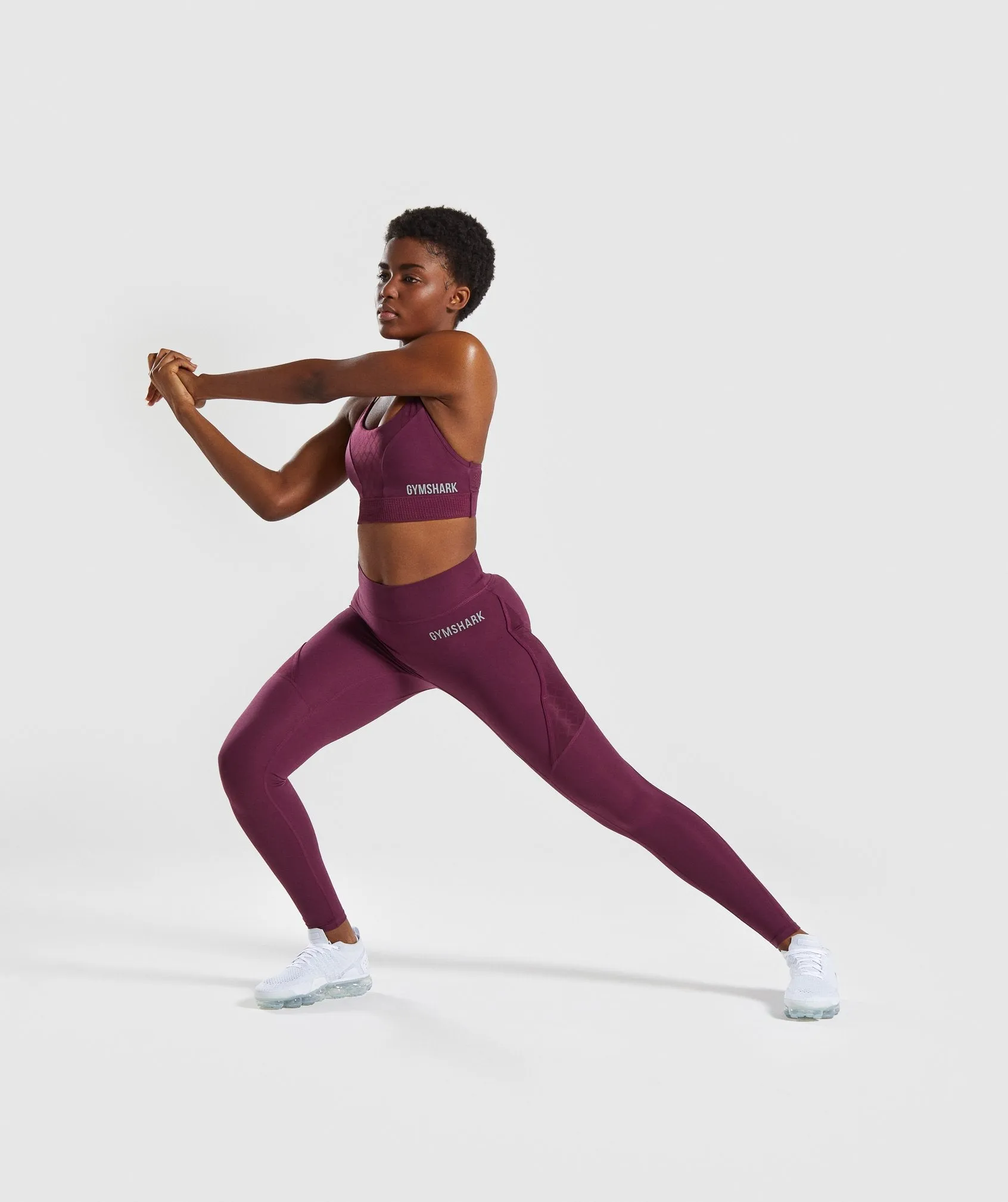 Gymshark Geo Mesh Leggings - Dark Ruby