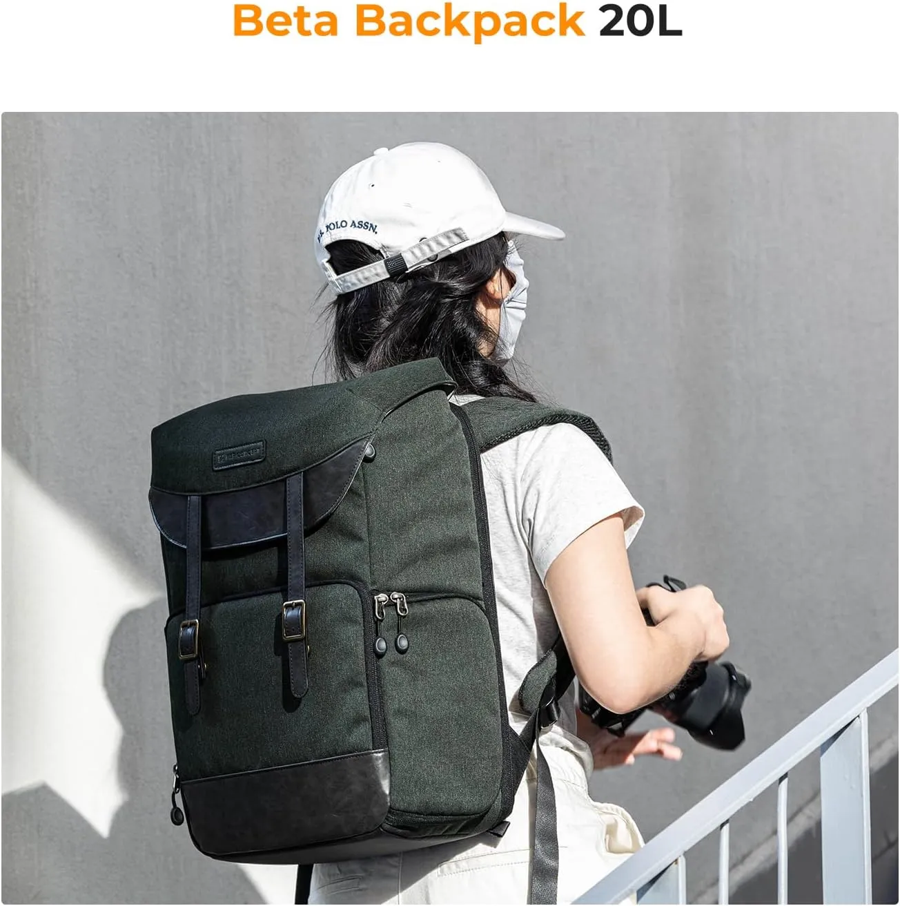 K&F Concept Camera Backpacks for Photographers Travel Bag for Tripod Camera Lence Accessory with laptop compartment and Rain Cover Waterproof Multi-Functional Camera Bags for Dslr Cameras Black