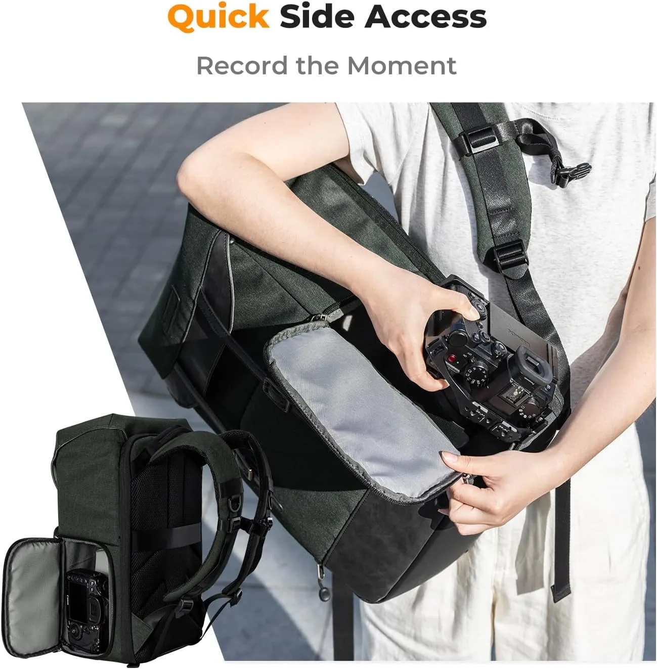 K&F Concept Camera Backpacks for Photographers Travel Bag for Tripod Camera Lence Accessory with laptop compartment and Rain Cover Waterproof Multi-Functional Camera Bags for Dslr Cameras Black
