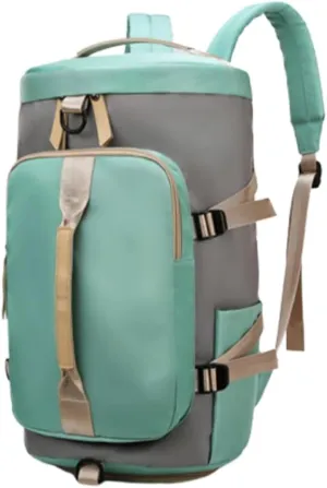 KESYOO Travel Backpack Tote Bag Large Capacity Multi Functional Bag for Gym Outdoor Fitness and Daily Use Green and Grey Durable with Zipper Design
