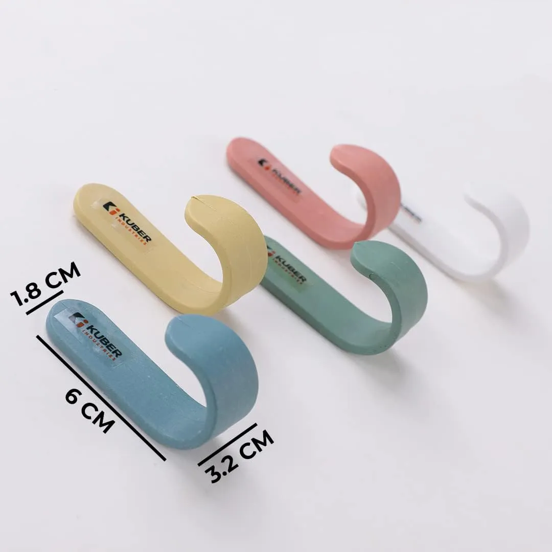 Kuber Industries Hooks for Wall|Superior Quality ABS|Durable & Rust-Proof|Easy to Install Self Adhesive Hook|Wall Hooks for Doors & Closets|JH-002|Pack of 25|Multicolor