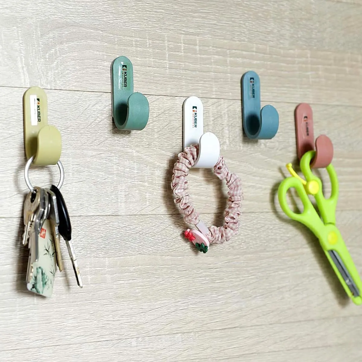 Kuber Industries Hooks for Wall|Superior Quality ABS|Durable & Rust-Proof|Easy to Install Self Adhesive Hook|Wall Hooks for Doors & Closets|JH-002|Pack of 25|Multicolor