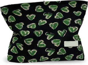 Large Capacity Makeup Bag Zipper Cosmetic Pouch for Purse, Travel Toiletry Organizer, Multi-functional Convenient Storage Bag for Daily and Travel Use (Heart)