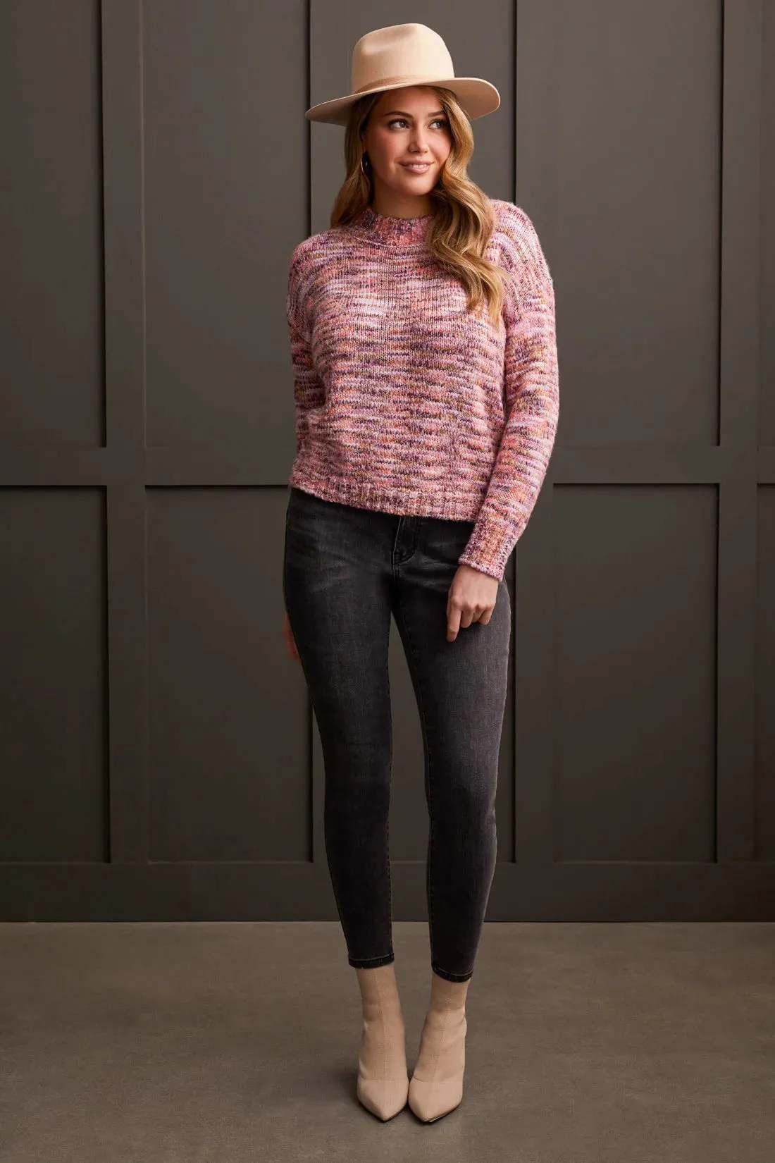 Long Sleeve Mock Neck Sweater [Azalea-1963O]