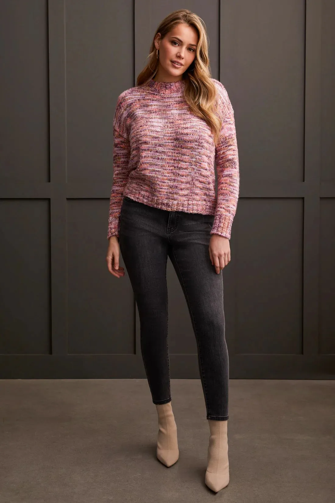 Long Sleeve Mock Neck Sweater [Azalea-1963O]