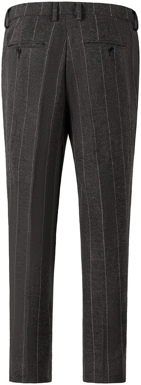 Men's Dress Pants Tweed Plaid Classic Fit Siut Separates Slim Stylish Wool Casual Business Suit Pants