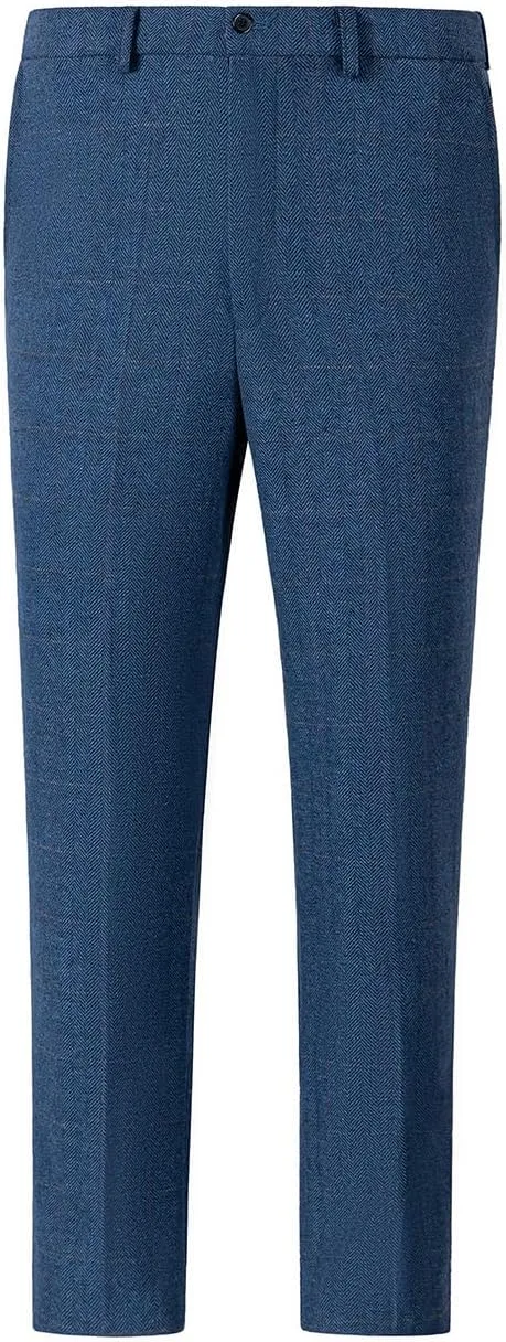 Men's Dress Pants Tweed Plaid Classic Fit Siut Separates Slim Stylish Wool Casual Business Suit Pants