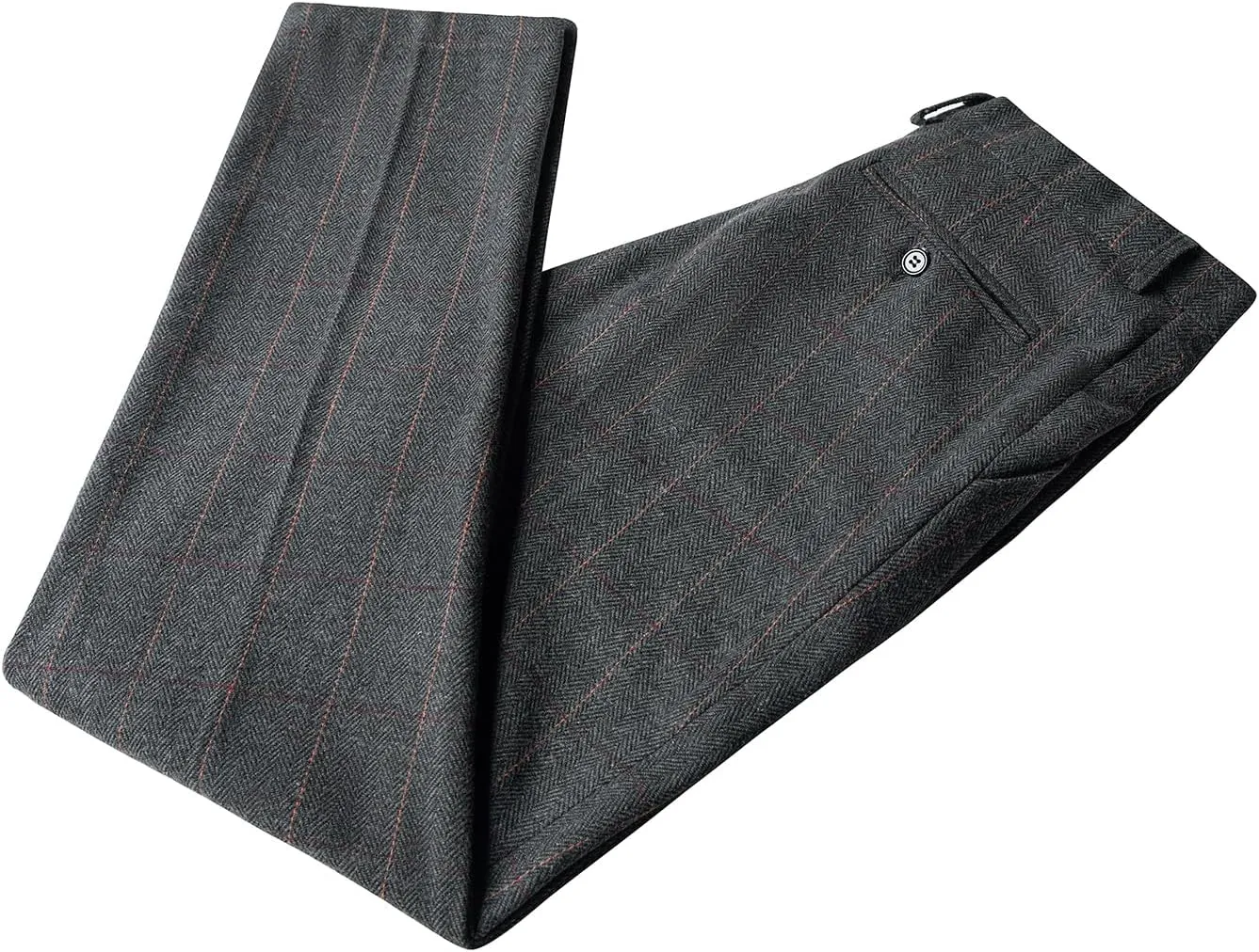 Men's Dress Pants Tweed Plaid Classic Fit Siut Separates Slim Stylish Wool Casual Business Suit Pants
