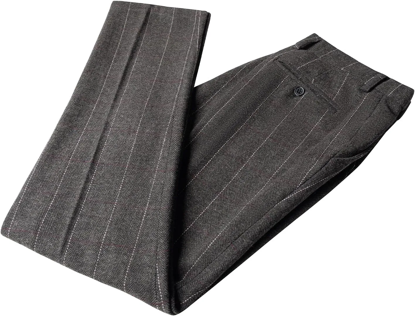 Men's Dress Pants Tweed Plaid Classic Fit Siut Separates Slim Stylish Wool Casual Business Suit Pants