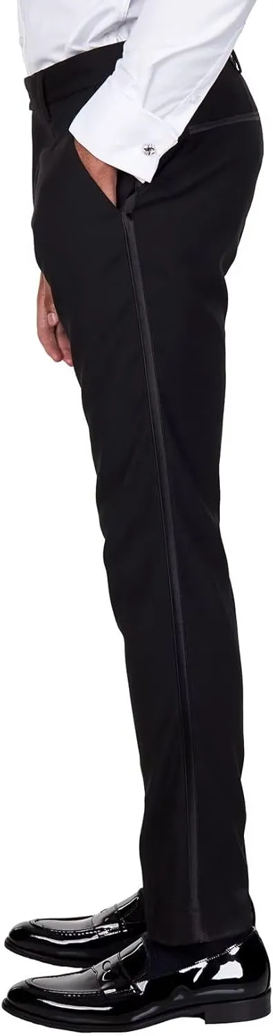Mens Expandable Waist Classic Fit Flat Front Pant Lightweight Suit Pant