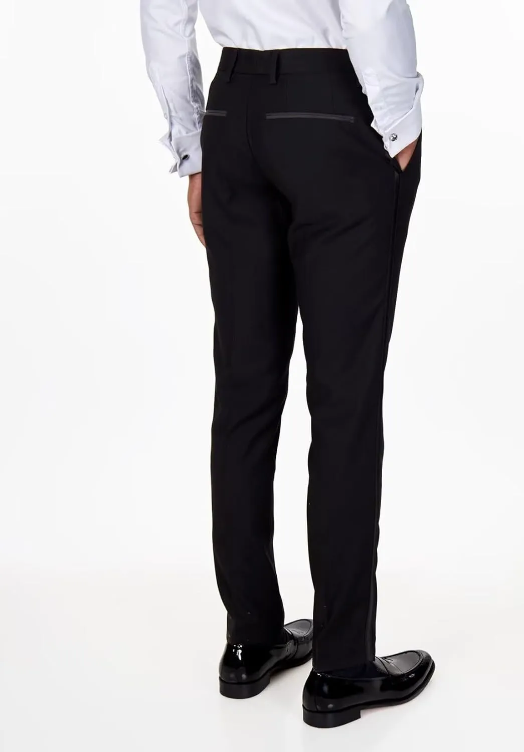 Mens Expandable Waist Classic Fit Flat Front Pant Lightweight Suit Pant