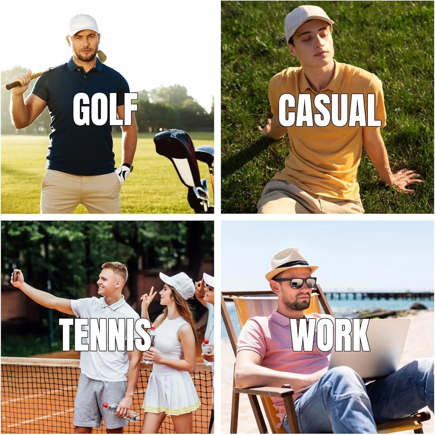 Mens Golf Polo Shirts Short Sleeve Moisture Wicking Dry Fit Tactical T-Shirt Athletic Top Casual Polo Shirts for Men