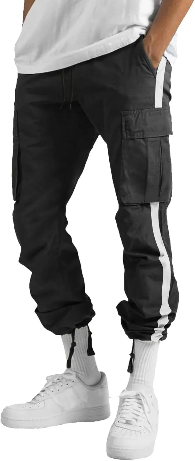 Mens Hiking Outdoor Recreation Pants Fleece Sweatpants Men's Casual Cargo Sweatpants with Pockets Long Openleg Track