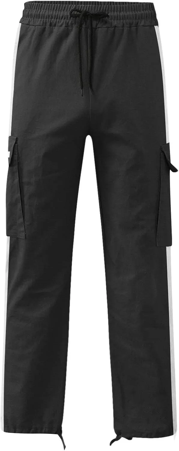 Mens Hiking Outdoor Recreation Pants Fleece Sweatpants Men's Casual Cargo Sweatpants with Pockets Long Openleg Track