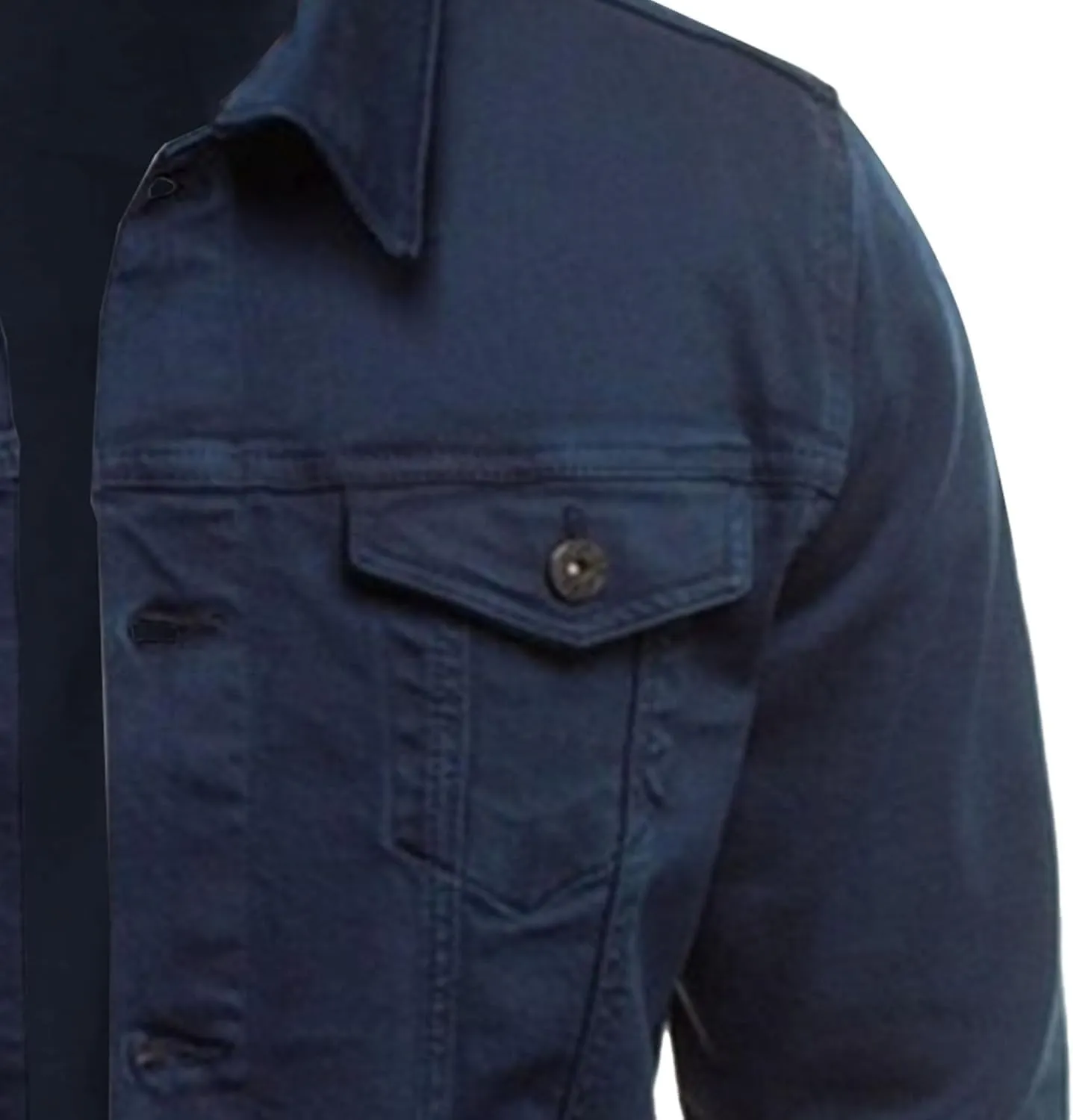Men's Loose Plus Size Casual Jean Jacket Spring Autumn Denim Jacket Classic Trucker Style Slim Fit Outerwear